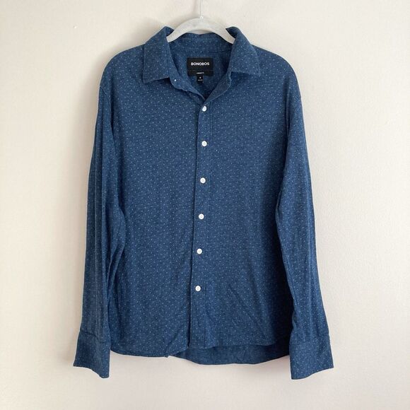 Bonobos Shirt Mens Medium Standard Fit Blue Button Up Work Casual Everyday - Picture 1 of 9